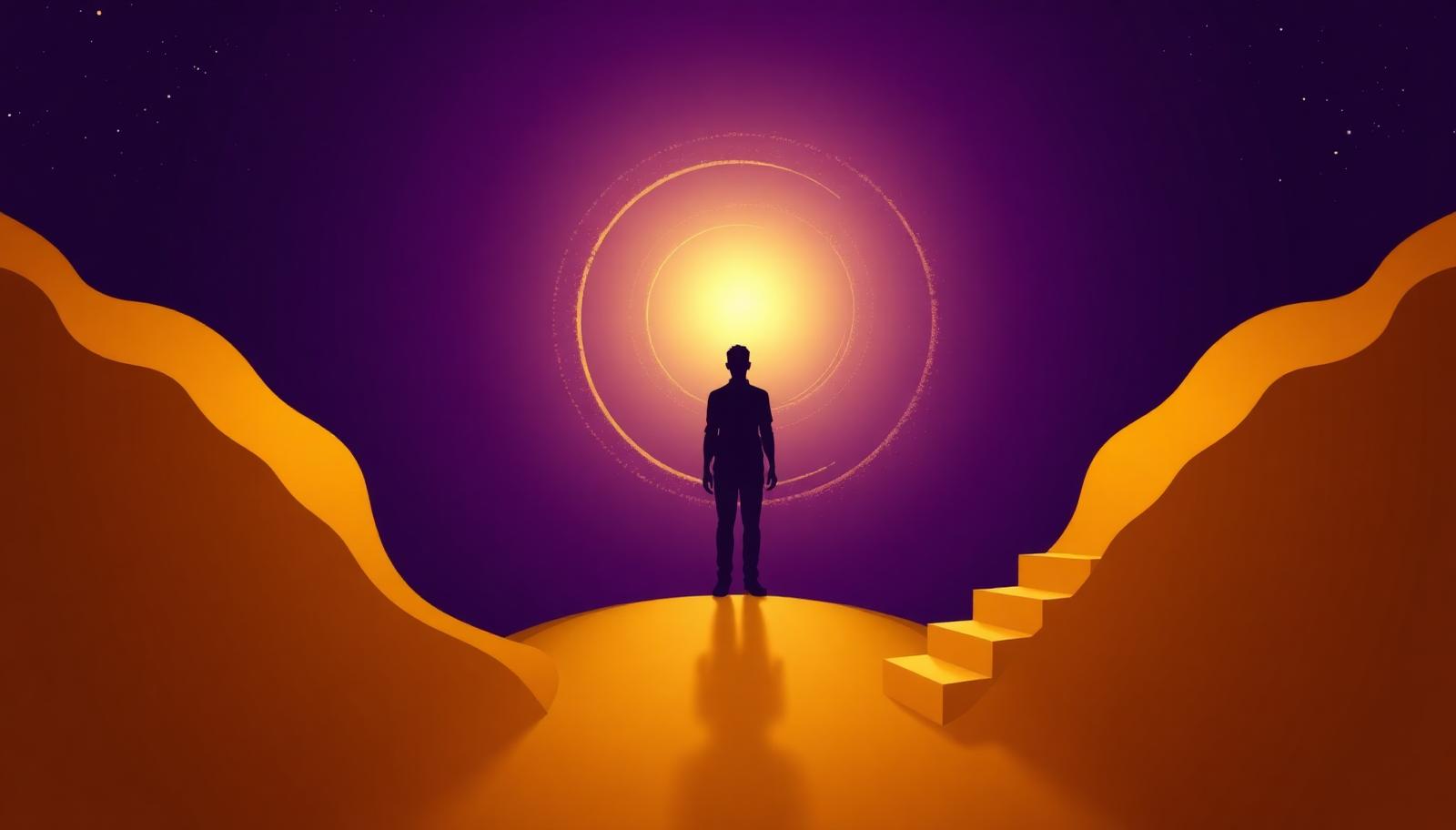 ضوء ذهبي يواجه العتمة تعبيرًا عن الخوف من تحريك القيمة